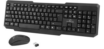 Zestaw klawiatura + mysz TITANUM MEMPHIS TK108 (USB; (US); kolor czarny; optyczna; 1000 DPI)