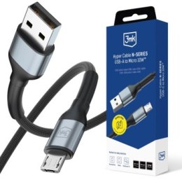3mk Hyper Cable N-SERIES USB-A to Micro 0.5m QC 3.0 5V/2A 10W Black