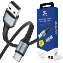 3mk Hyper Cable N-SERIES USB-A to USB-C 1m 9V/2A 18W Black