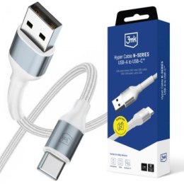 3mk Hyper Cable N-SERIES USB-A to USB-C 1m 9V/2A 18W White