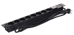 Listwa zasilająca A-LAN PZ081U (8 x UTE; 16 A (3680 W); 1 8m; kolor czarny)