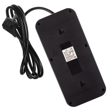 MACLEAN LISTWA ZASILAJĄCA PRZEDŁUŻACZ 6 GNIAZD + 4XUSB 110-240V AC 50/60HZ 2.1A MAX 2500W 1 5 M CZARNA MCE389 B