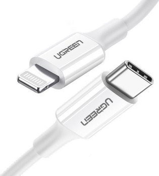 UGREEN US171 USB-C do Lightning 3A, 0.25m (biały)