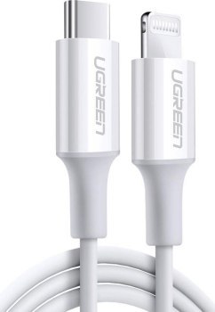 UGREEN US171 USB-C do Lightning 3A, 0.25m (biały)