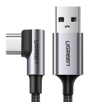 Ugreen US284 USB do USB-C kątowy 3A Quick Charge 3.0 1m szary