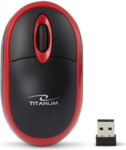 Mysz komputerowa TITANUM VULTURE TM116R (optyczna; 1000 DPI; kolor czarny kolor czerwony)
