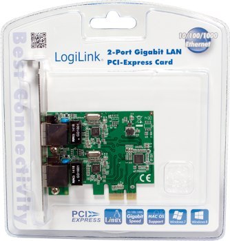 Karta sieciowa - LogiLink karta PCI Express 2x Gigabit LAN