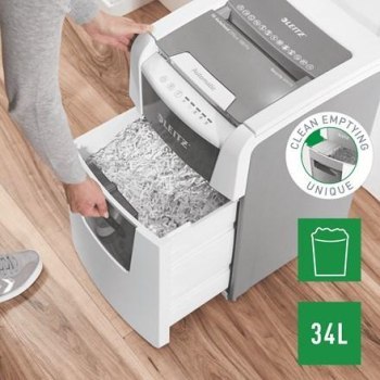 Niszczarka Leitz IQ AutoFeed 100 P4 100 kartek 34 l kosz