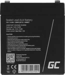 GREEN CELL AKUMULATOR ŻELOWY AGM27 12V 5AH