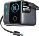 Joyroom Podix JR-TRD01 GaN 140W z 5 portami i podwójnymi zwijanymi kablami - szara