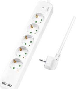 Listwa antyprzepięciowa - LogiLink 5 gniazd 1.5m biała