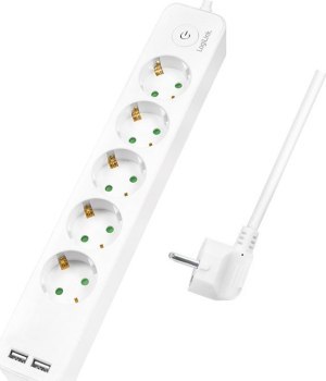 Listwa antyprzepięciowa - LogiLink 5 gniazd 1.5m biała
