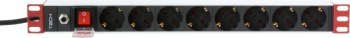 Listwa antyprzepięciowa - Techly 106893 Listwa zasilająca PDU Rack 19'' 1U, 8x Schuko, 250V/16A kabel 3m
