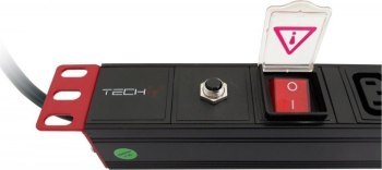 Listwa antyprzepięciowa - Techly 109559 Listwa zasilająca Rack 19'' 1U, 8 gniazd C13, kabel C14 2m do UPS