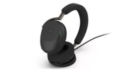 Słuchawki bezprzewodowe Jabra Evolve3 85 USB-A MS Stereo Wireless Charging Pad Black - 38599-999-989