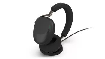 Słuchawki bezprzewodowe Jabra Evolve3 85 USB-A UC Stereo Wireless Charging Pad Black - 38599-989-989