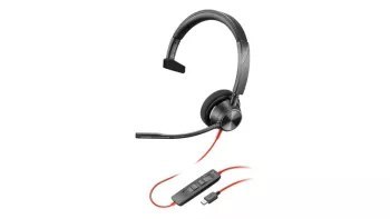 Słuchawki przewodowe HP Poly Blackwire 3210 Mono USB-C + Adapter USB-C/A - 8X214AA