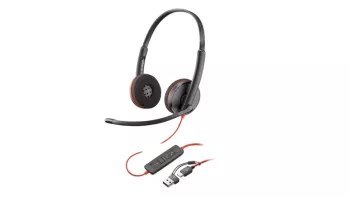 Słuchawki przewodowe HP Poly Blackwire 3220 Stereo USB-C + Adapter USB-C/A - 8X228A6