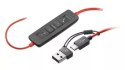 Słuchawki przewodowe HP Poly Blackwire 3220 Stereo USB-C + Adapter USB-C/A - 8X228A6