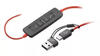 Słuchawki przewodowe HP Poly Blackwire 3220 Stereo USB-C + Adapter USB-C/A - 8X228A6