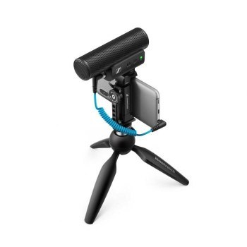 Sennheiser MKE 400 MOBILE KIT - Mikrofon pojemnościowy superkardioidalny wyposażony w filtr dolnoprzepustowy ze statywem Manfr