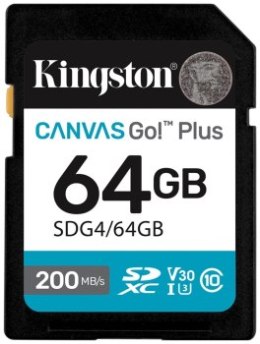 Kingston SDXC Canvas Go Plus Gen4 64GB C10 UHS-I U3 V30