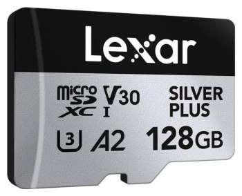 Lexar 128GB microSDXC Professional SILVER Plus UHS-I A2 V30 U3 4K