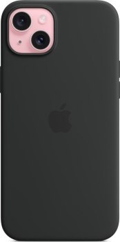 Apple iPhone 15 Plus Silicone Case with MagSafe black