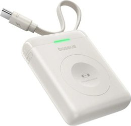 Baseus EnerFill FW11 5W do Apple Watch z wbudowanym kablem biały
