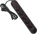 MACLEAN LISTWA ZASILAJĄCA PRZEDŁUŻACZ5 GNIAZD + 3XUSB 110-240V AC 50/60HZ 2.1A MAX 2500W 1 5M CZARNA MCE395 B
