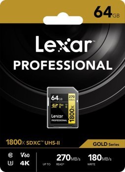 Lexar SDXC 64GB Professional 1800x UHS-II U3 ( 180/270 MB/s )