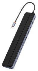 Replikator - Baseus EliteJoy Gen2 12w1 USB-C do 2x HDMI + 3x USB 3.0 + PD + DP + SD/TF + RJ45 + Type-C + 3.5mm (ciemny szary)