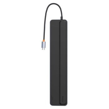 Replikator - Baseus EliteJoy Gen2 12w1 USB-C do 2x HDMI + 3x USB 3.0 + PD + DP + SD/TF + RJ45 + Type-C + 3.5mm (ciemny szary)
