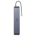 Replikator - Baseus EliteJoy Gen2 12w1 USB-C do 2x HDMI + 3x USB 3.0 + PD + DP + SD/TF + RJ45 + Type-C + 3.5mm (ciemny szary)