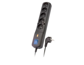 Listwa przeciwprzepięciowa Lestar LV 530W 3 0m (5 x VDE; 10 A; 3m; kolor czarny)