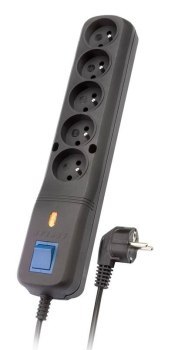 Listwa przeciwprzepięciowa Lestar LV 530W 5 0m (5 x VDE; 10 A; 5m; kolor czarny)