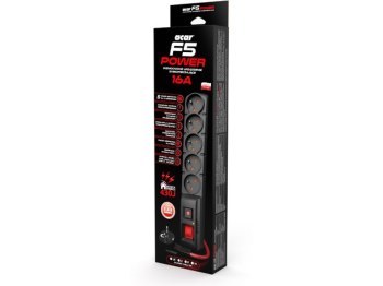 Listwa antyprzepięciowa - Acar F5 Power 5 gniazd 5.0m 16A