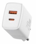 BASEUS ŁADOWARKA SIECIOWA USB USB-C (BIAŁA)