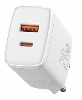 BASEUS ŁADOWARKA SIECIOWA USB USB-C (BIAŁA)