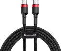 Baseus Cafule USB-C do USB-C PD 2.0, QC 3.0, 60W, 2m (czarno-czerwony)