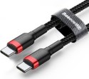 Baseus Cafule USB-C do USB-C PD 2.0, QC 3.0, 60W, 2m (czarno-czerwony)
