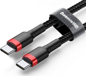 Baseus Cafule USB-C do USB-C PD 2.0, QC 3.0, 60W, 2m (czarno-czerwony)