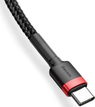 Baseus Cafule USB-C do USB-C PD 2.0, QC 3.0, 60W, 2m (czarno-czerwony)