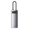 Baseus 6w1Metal Gleam Series, USB-C do 3x USB 3.0 + HDMI + USB-C PD + Ethernet RJ45