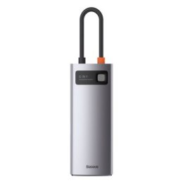 Baseus 6w1Metal Gleam Series, USB-C do 3x USB 3.0 + HDMI + USB-C PD + Ethernet RJ45