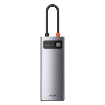 Baseus 6w1Metal Gleam Series, USB-C do 3x USB 3.0 + HDMI + USB-C PD + Ethernet RJ45