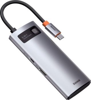 Replikator - Baseus Metal Gleam Series Hub 5w1, USB-C do 3x USB 3.0 + HDMI + USB-C PD