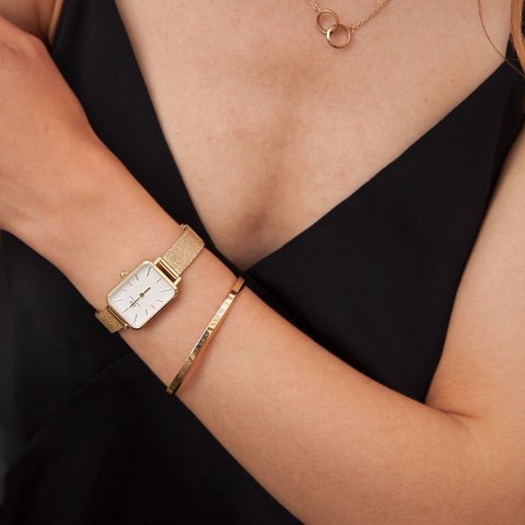 ZEGAREK DAMSKI DANIEL WELLINGTON Quadro Pressed Evergold 20mm DW00100556 + BOX (zw520a)