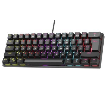 Rampage Klawiatura Mechaniczna PLOWER K60 Blue Switch Czarna