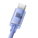 Baseus USB-A - USB-C Crystal Shine, 100W, 2m (fioletowy)